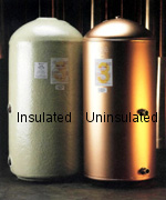 Insulated cylinder compared to uninulsated cylinder